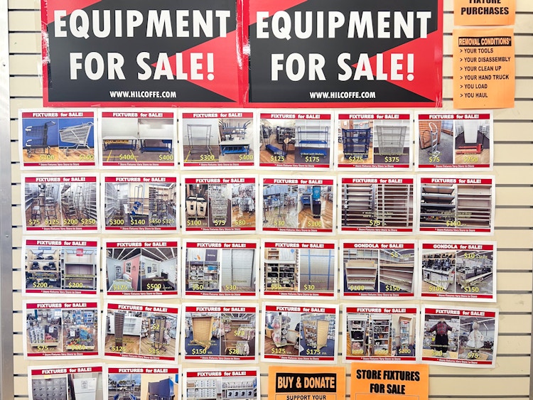 Fixtures and equipment for sale at the buybuyBaby liquidation sale