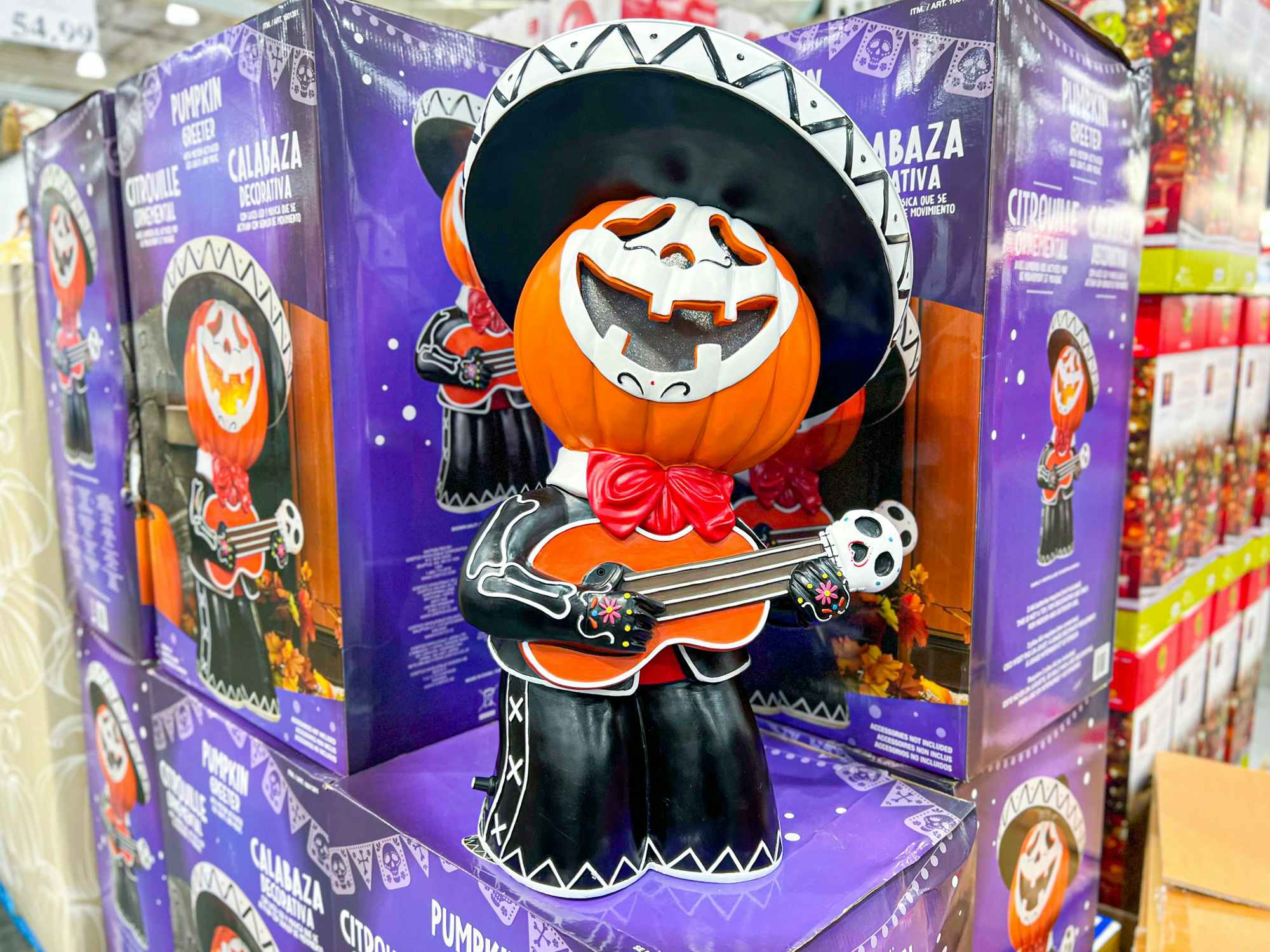 Halloween Pumpkin greeter decoration at Costco