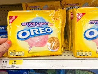 Cotton Candy Oreos on a store shelf