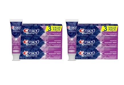 6 Tubes of Crest 3D White Toothpaste