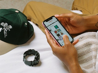 Someone browsing the Depop app