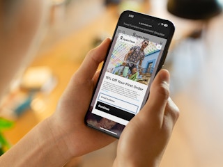 Someone looking at a pop up offer on the Hydro Flask website for 15% off your first purchase