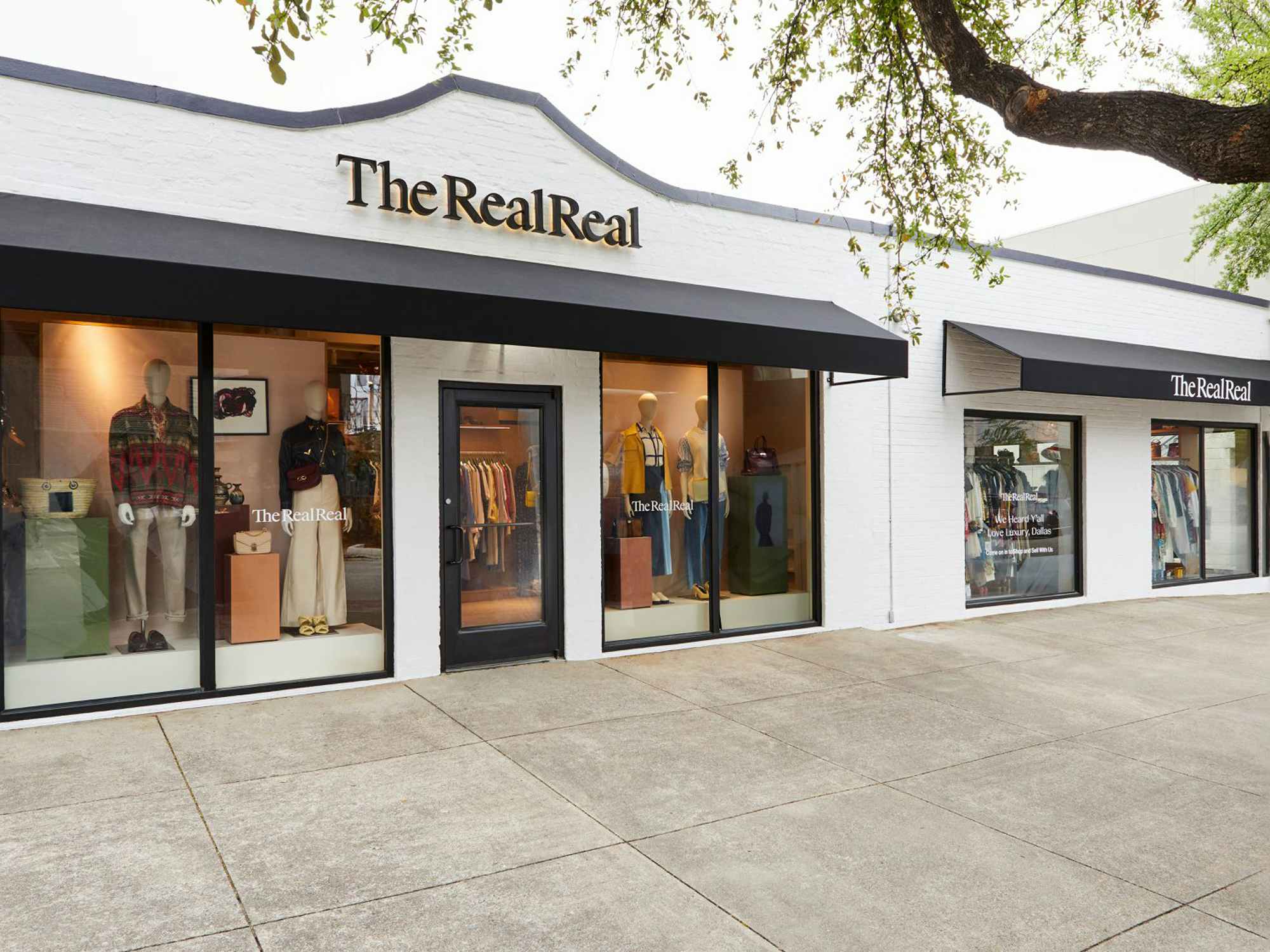 the exterior of the real real store