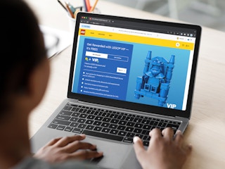 Someone looking at the Lego website page about becoming a VIP