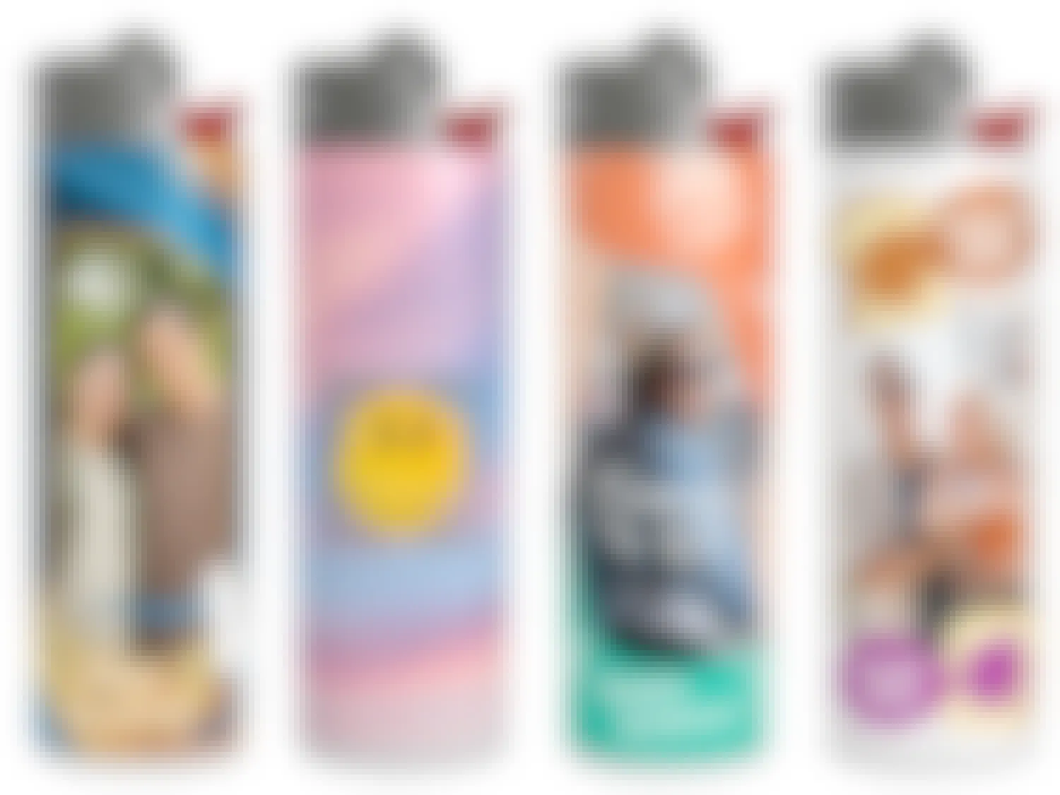 four personalized bic lighters