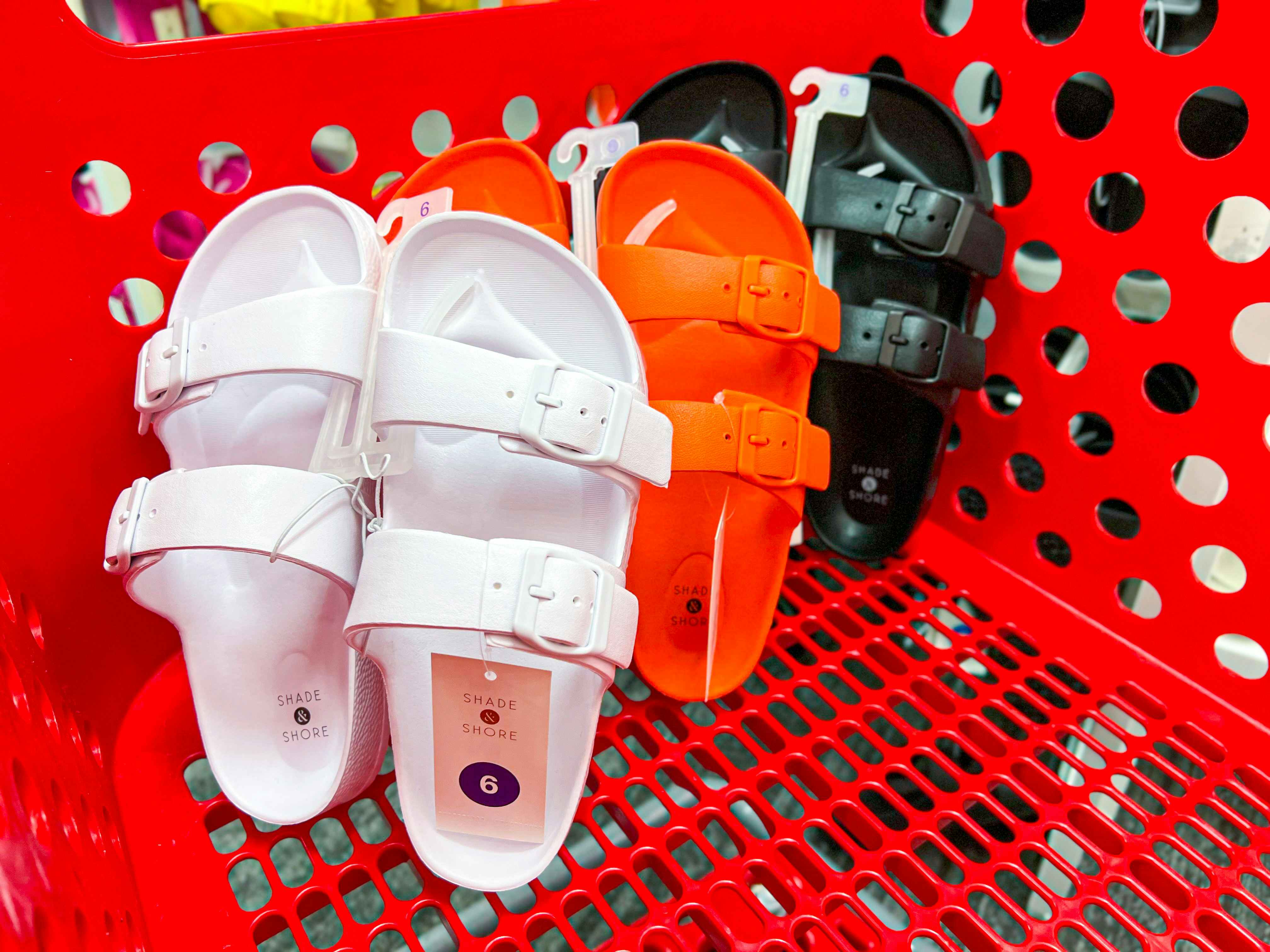 shade and shore sandals in a target cart