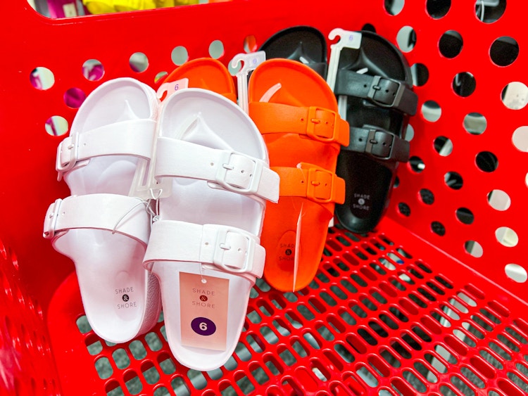 shade and shore sandals in a target cart