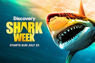 official shark week promo illustration from the Discovery Facebook page