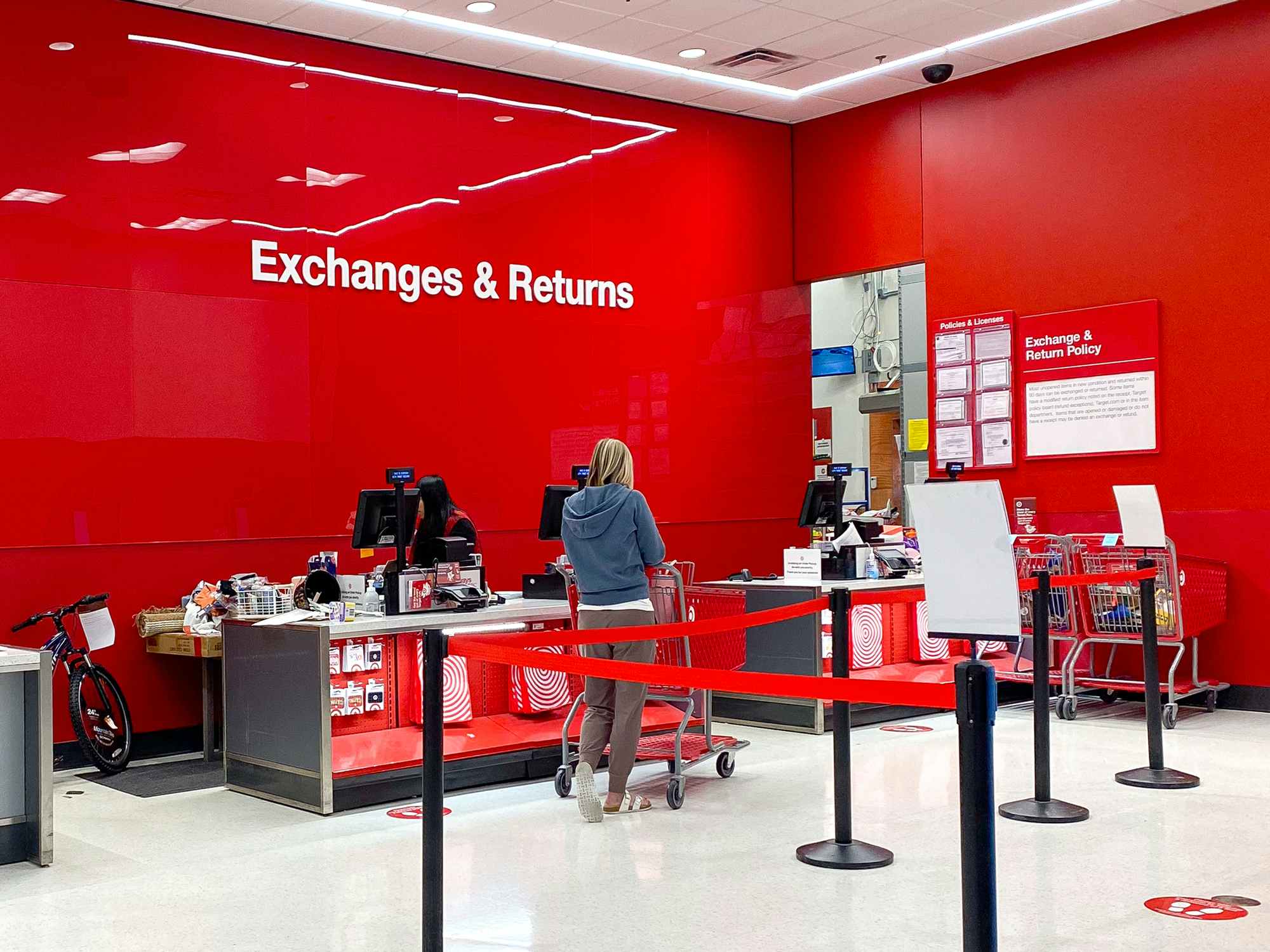 customer at target exchanges and returns in guest services