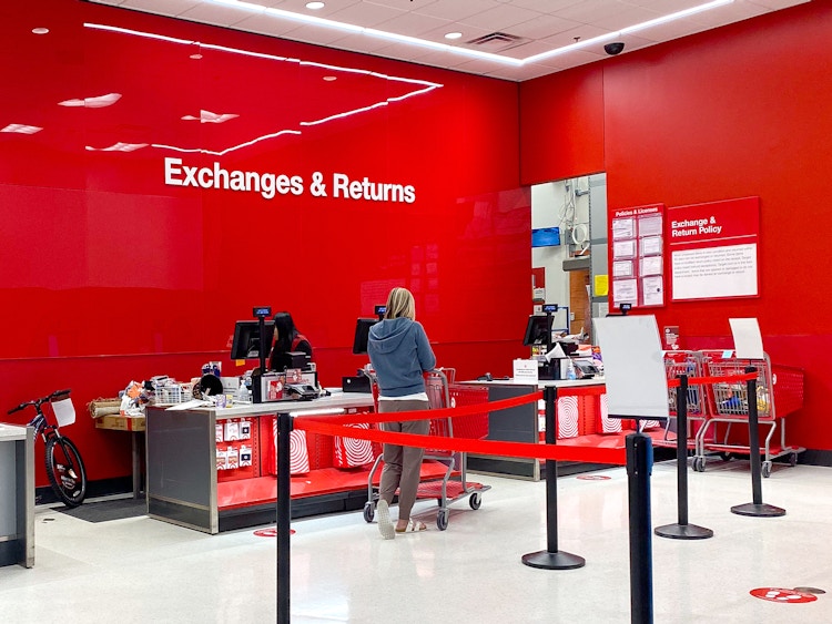 customer at target exchanges and returns in guest services
