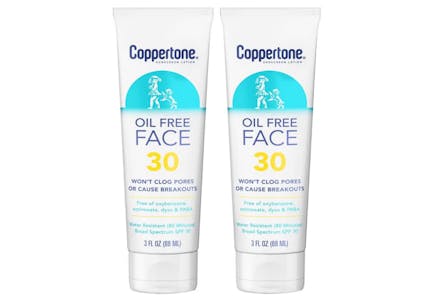 2 Coppertone SPF 30 Face