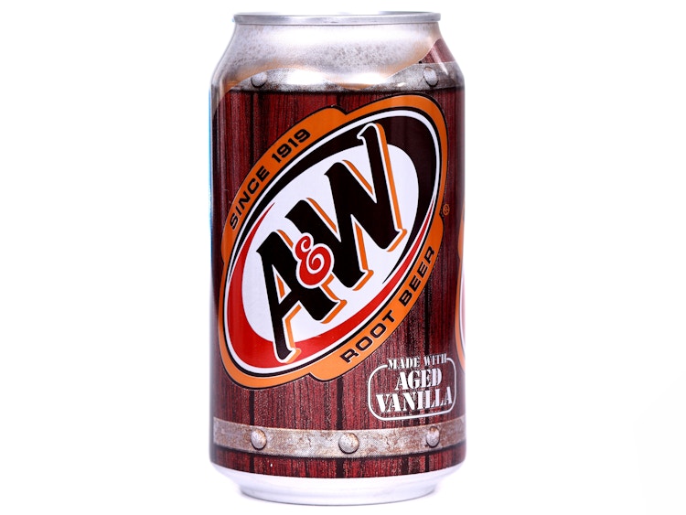 A & W Root Beer can