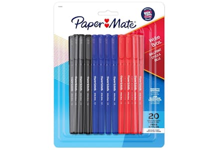 Paper Mate Ballpoint Pens 20-Count Multicolor