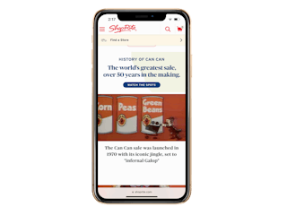 an iphone with the shoprite website pulled up on it