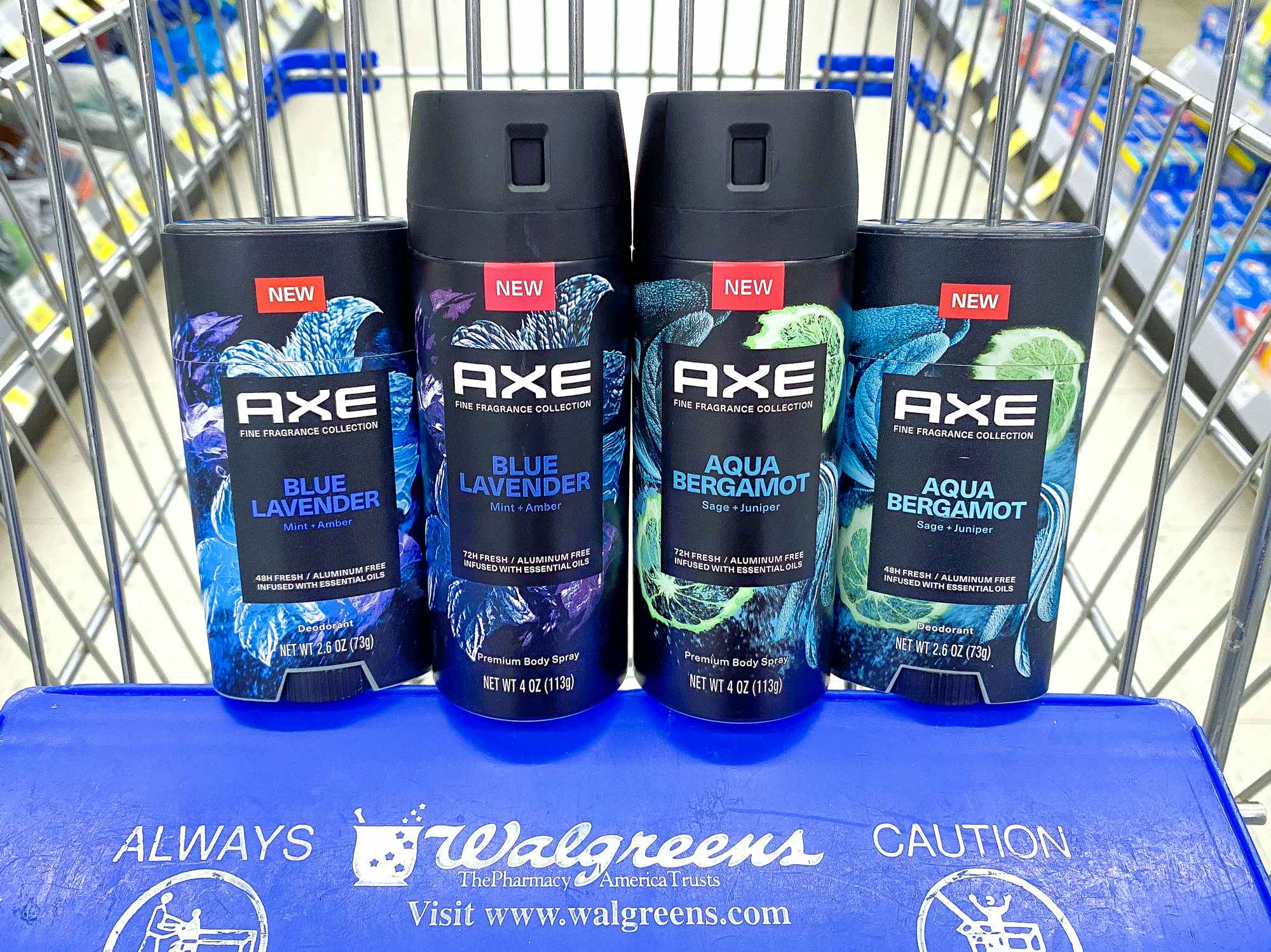 axe fine fragrance collection in blue lavender and aqua bergamot in walgreens cart