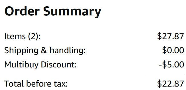 Amazon Order Summary