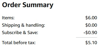 an amazon order summary
