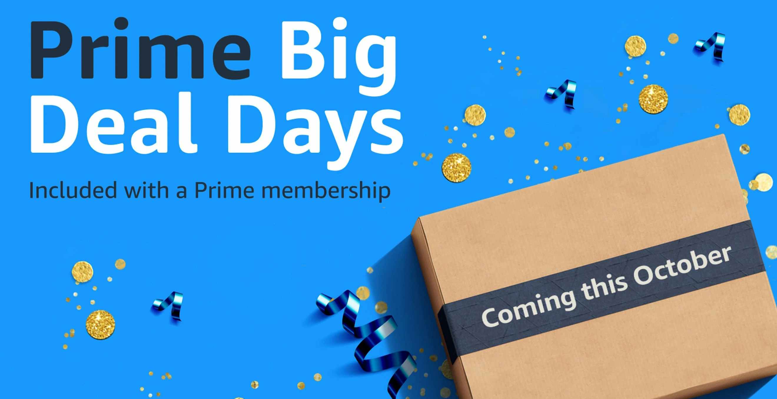 An Amazon advertisement banner for the Prime Big Deal Days coming in October
