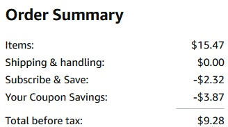 an amazon order summary