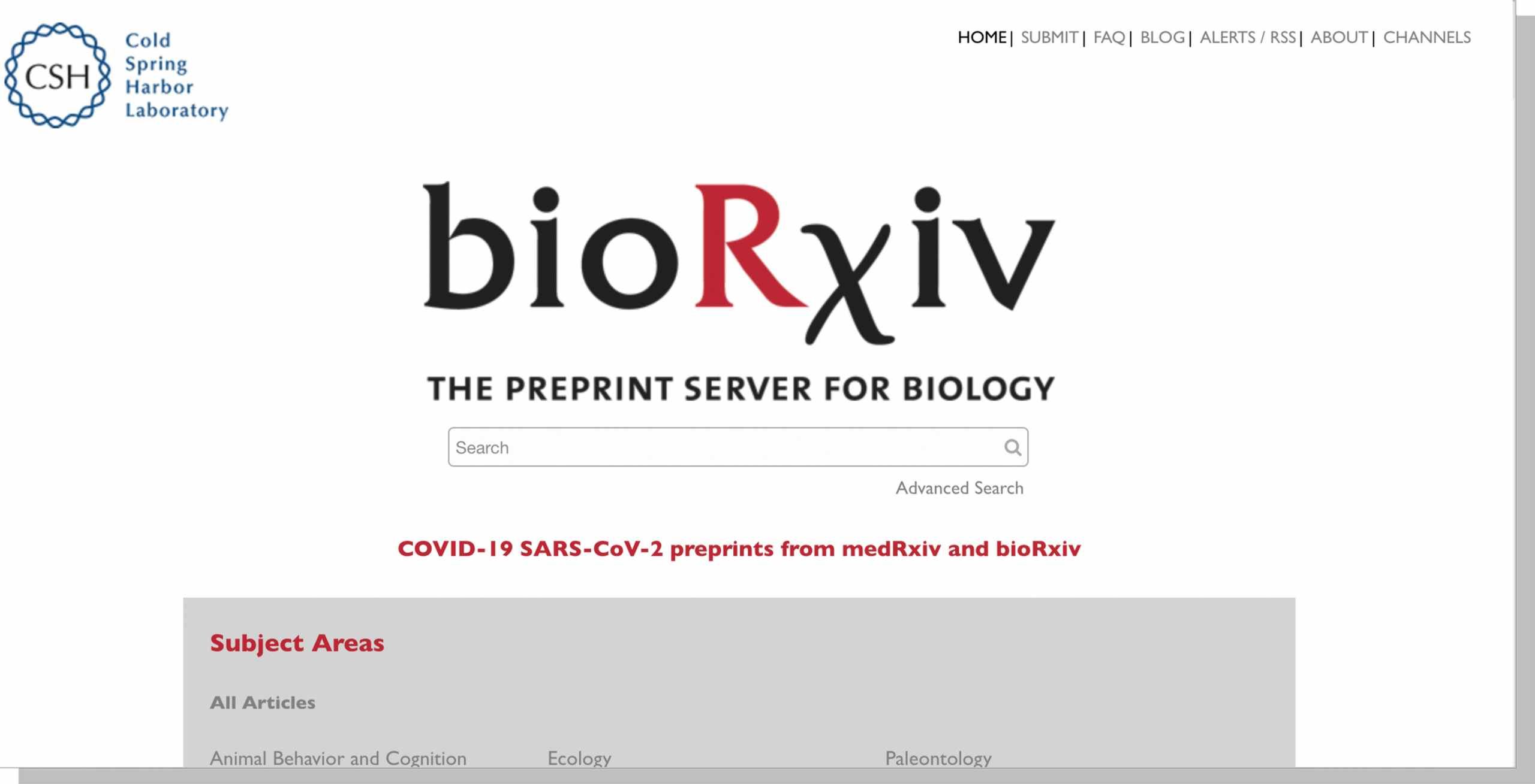 bio rxiv website
