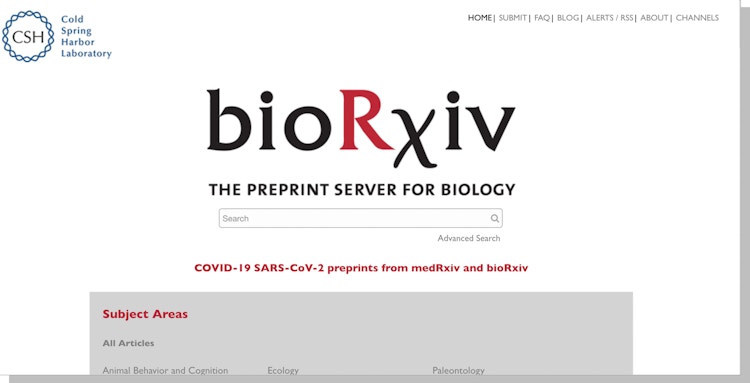 bio rxiv website