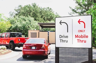 A Chick-fil-A mobile only drive thru. 