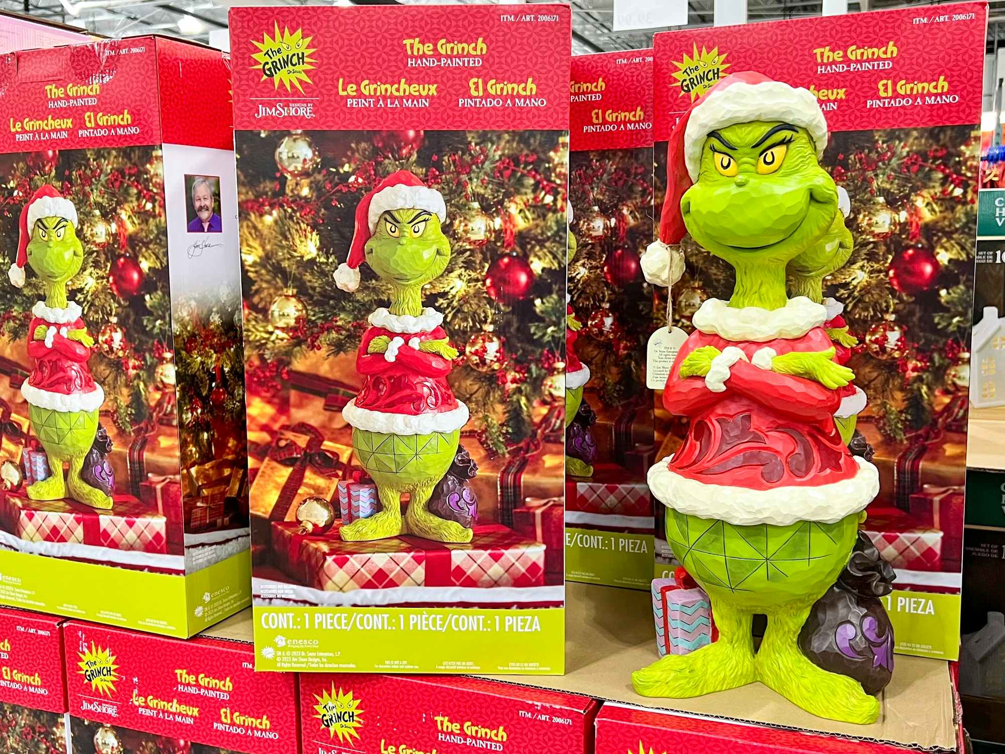 a Grinch Christmas decoration at Costco