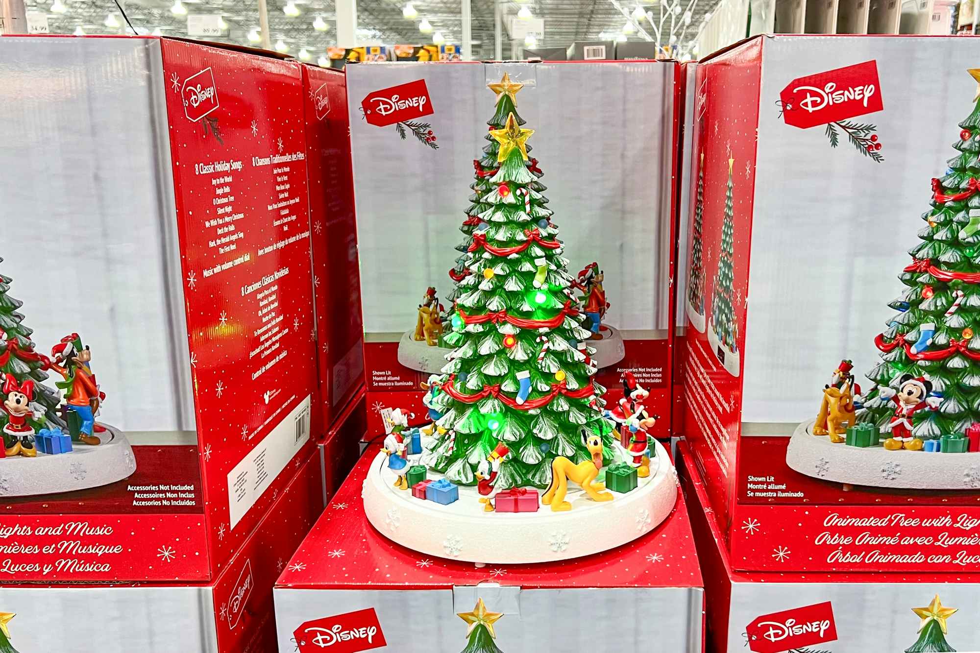 a Disney animated christmas tree decoration at Costco