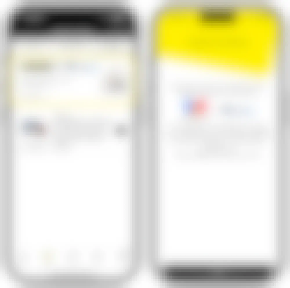 two phones displaying linking your paypal account to the dollar general app
