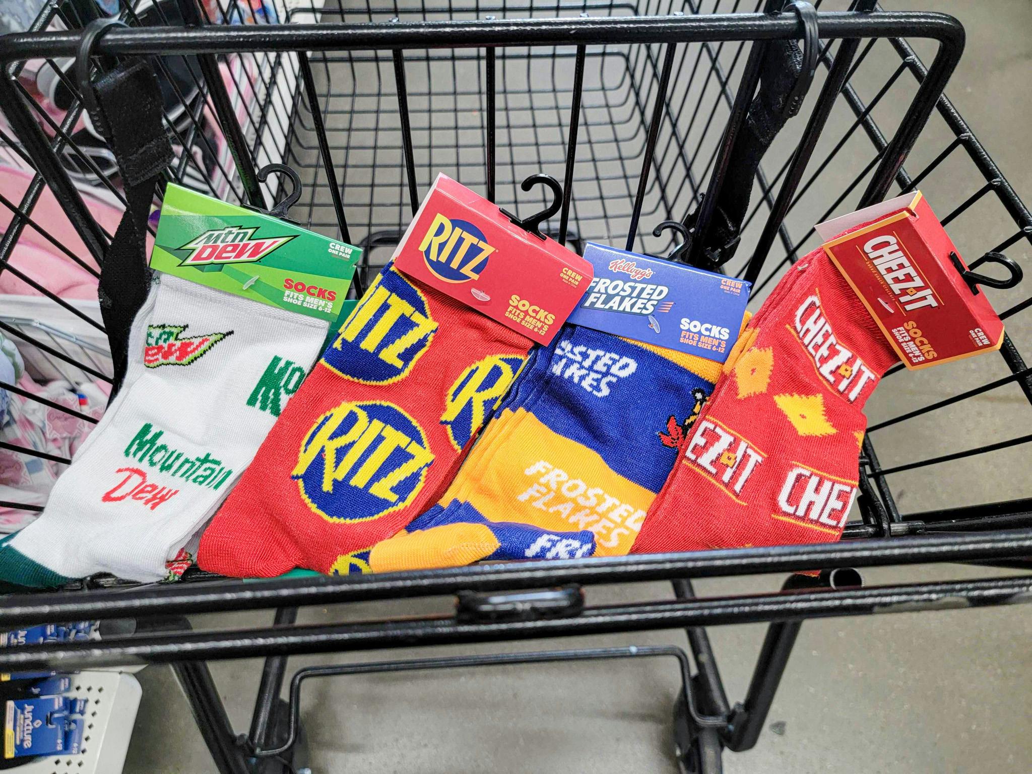 Novelty Socks at Dollar Tree MTN Dew, Frosted Flakes + More The