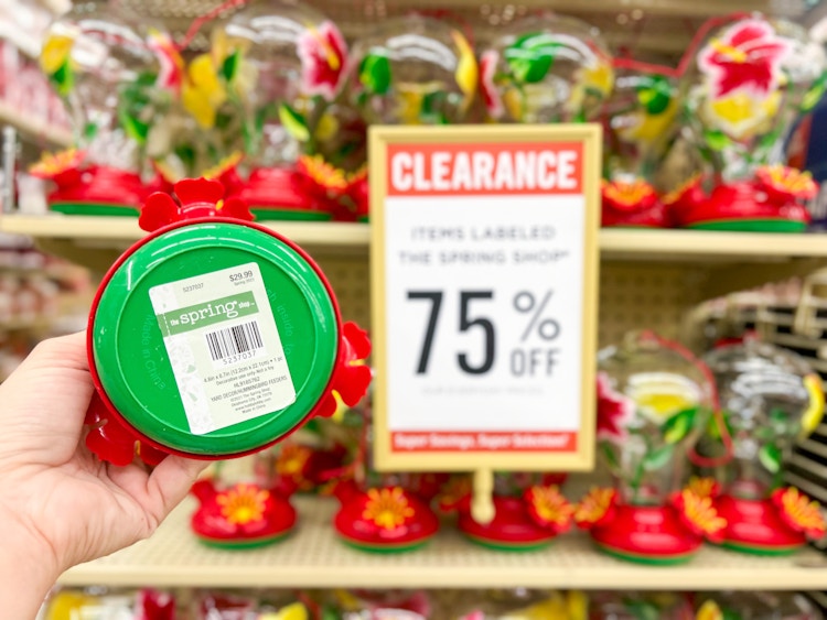 hummingbird feeders on shelf