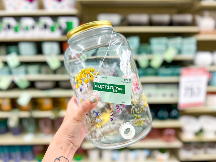 glass mason jar with painted flowers