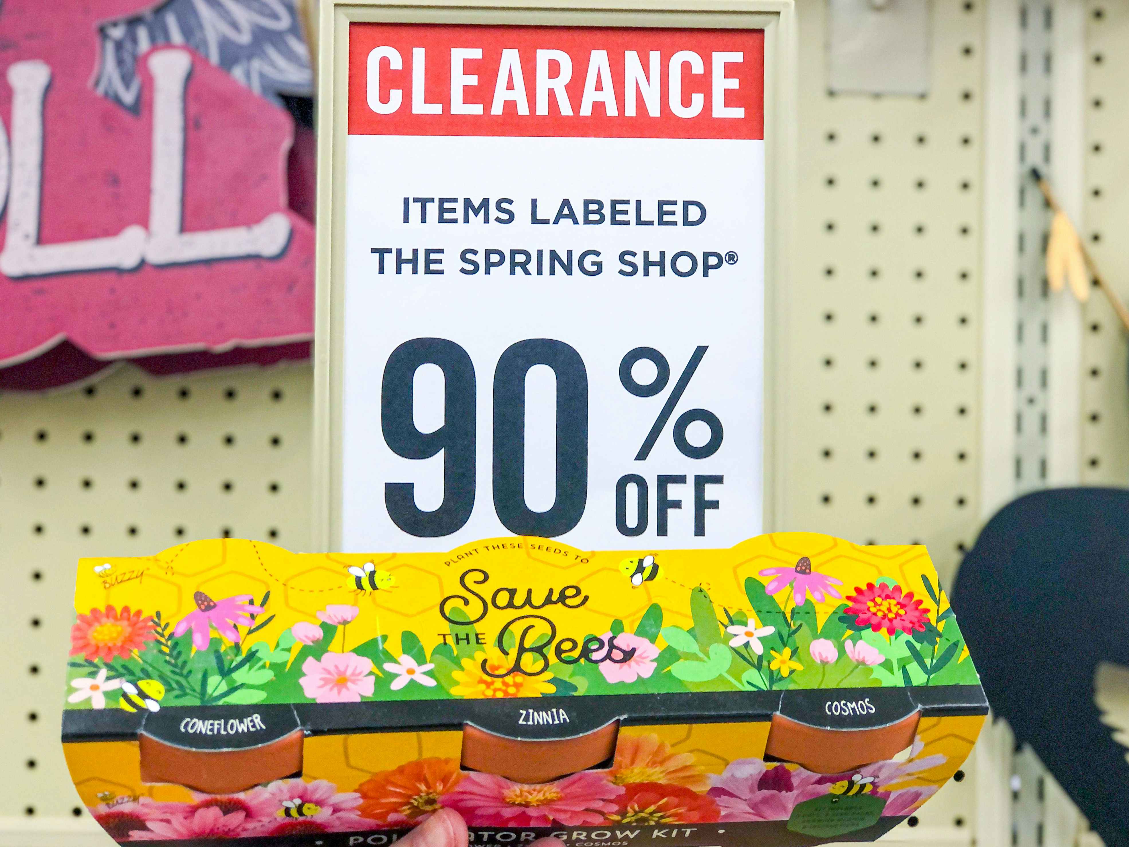 spring labeled 90 percent off items at hobby lobby 