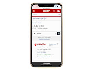 office depot kids workshop store locator pulled up on an iphone 