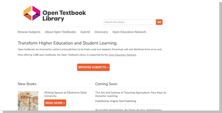 Open Textbook Library Website