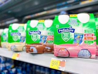 Pediasure chocolate, strawberry and vanilla on shelf