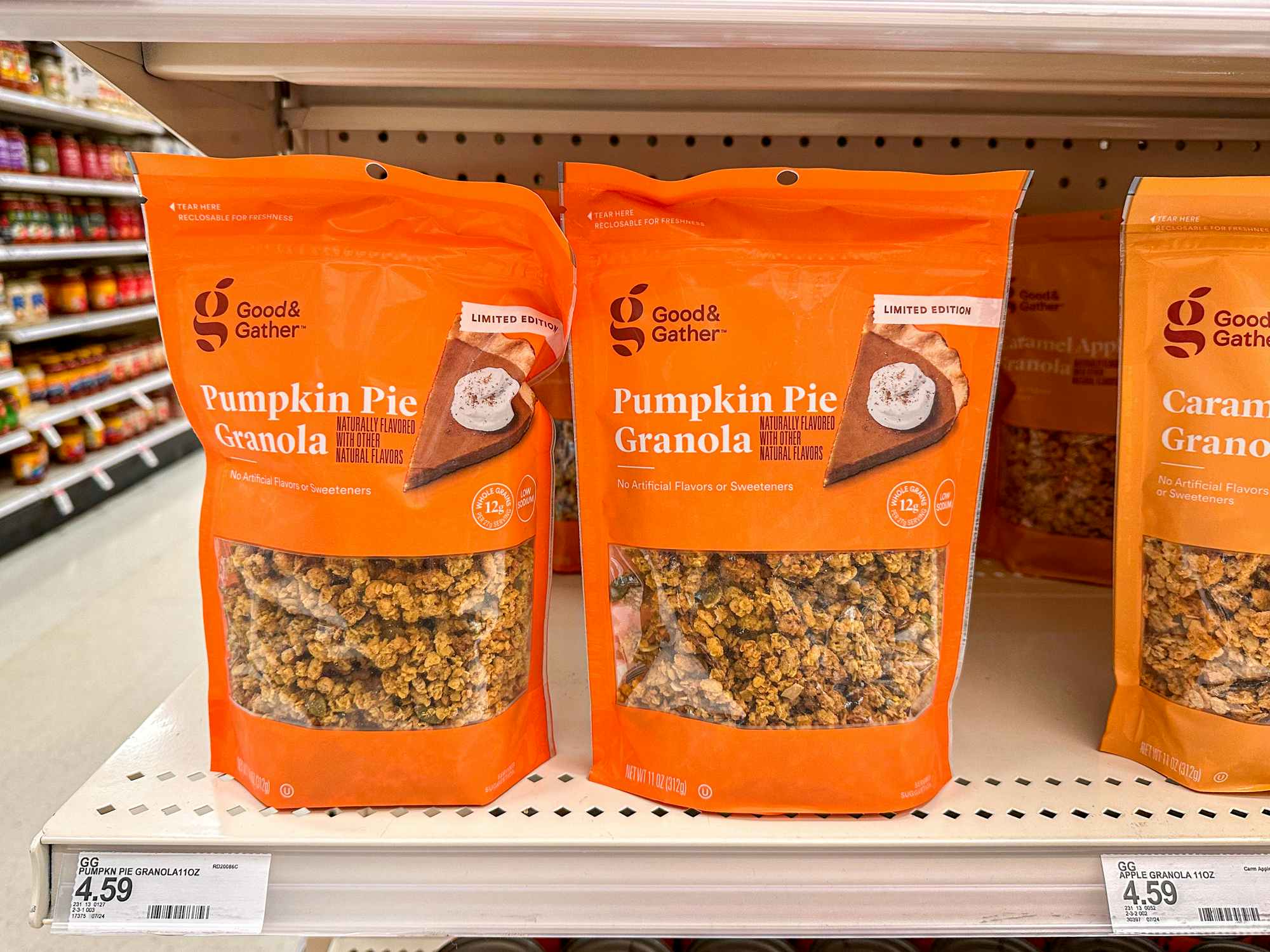 pumpkin granola on a target shelf