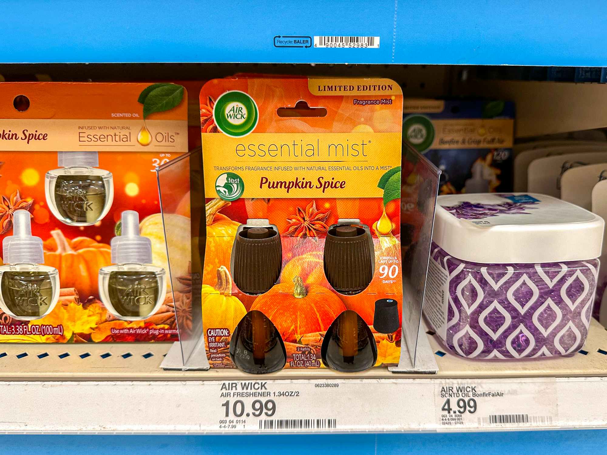 pumpkin air wick sitting on a target shelf