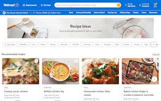 a screenshot from walmarts digital recipe hub on their website
