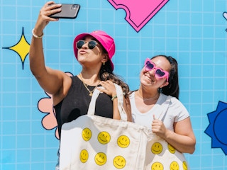 two people having fun at the Walmart Summer Rewind event