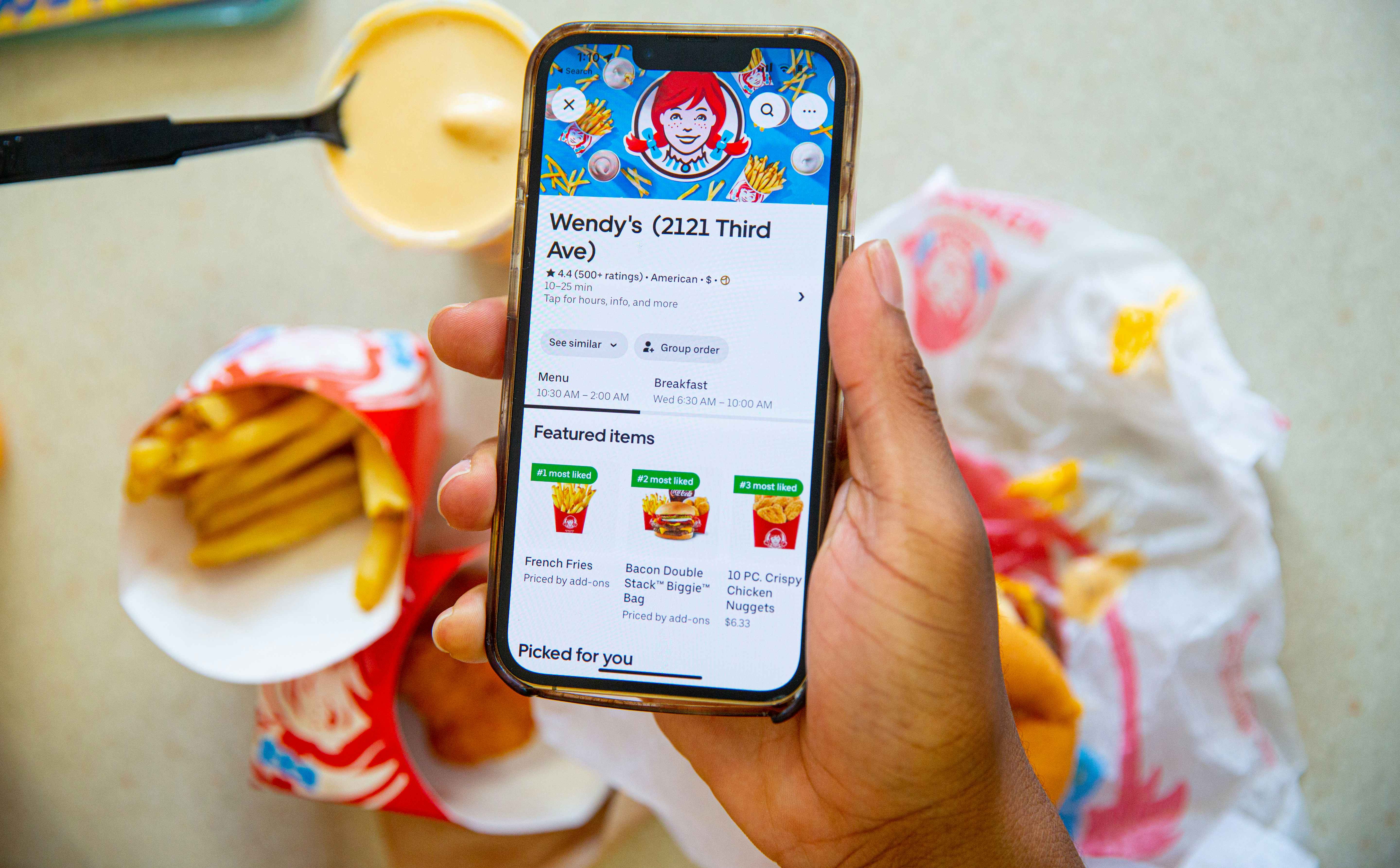 App allows ordering by phone at Wendy's