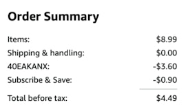 A screenshot of the total