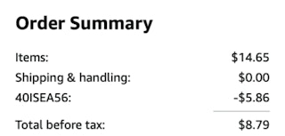 A screenshot of the total