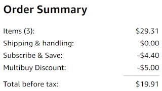 an amazon order summary ending in $19.91
