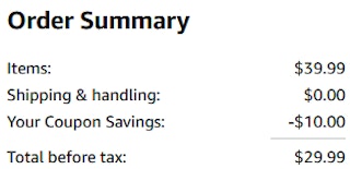 An Amazon order summary