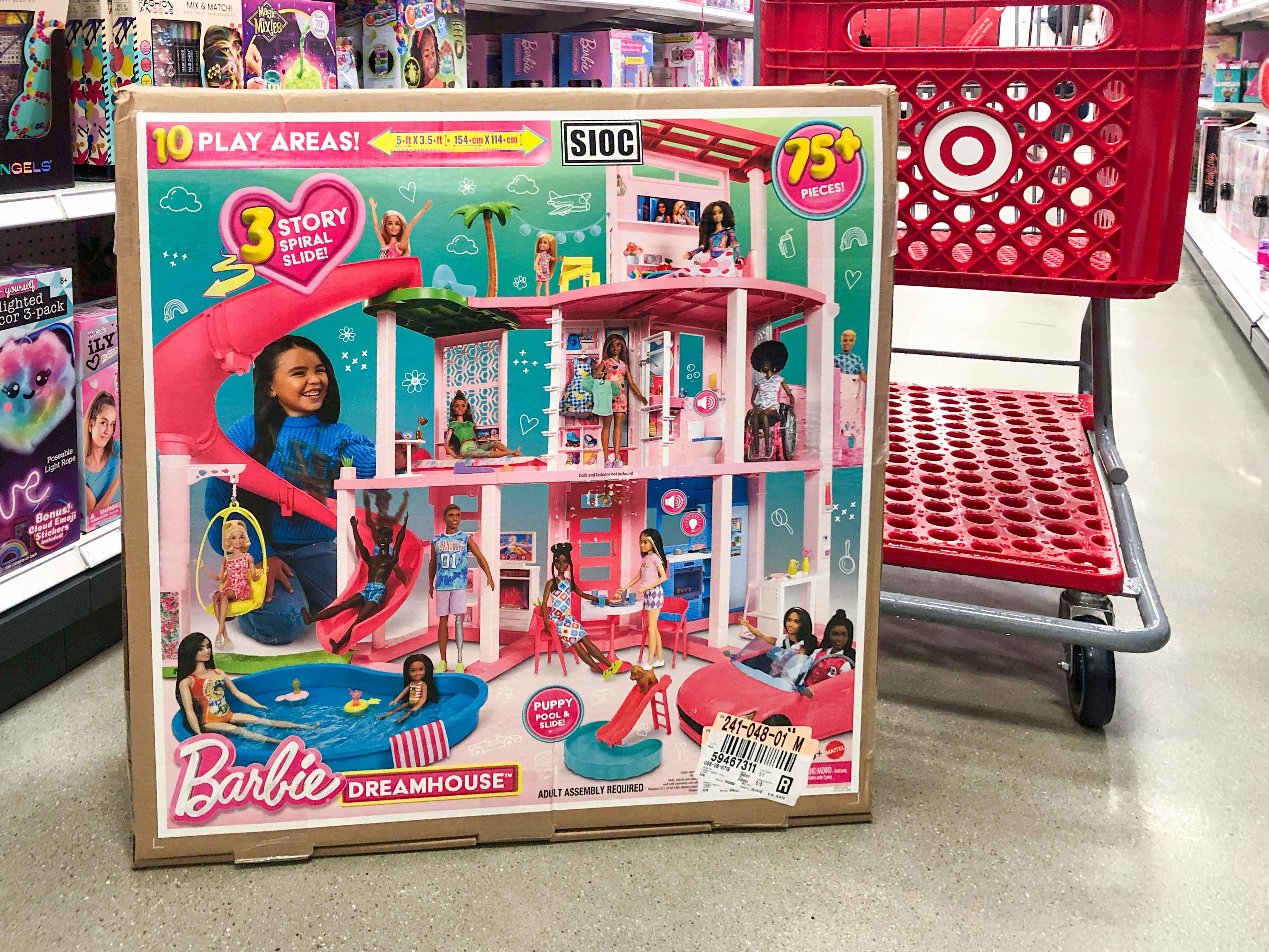 Barbie dreamhouse next to target cart