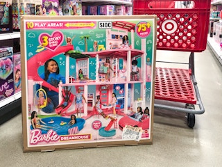 Barbie dreamhouse next to target cart