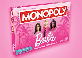 a Barbie Monopoly board game box