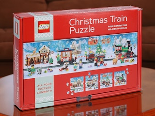 a Lego Christmas Train Puzzle set