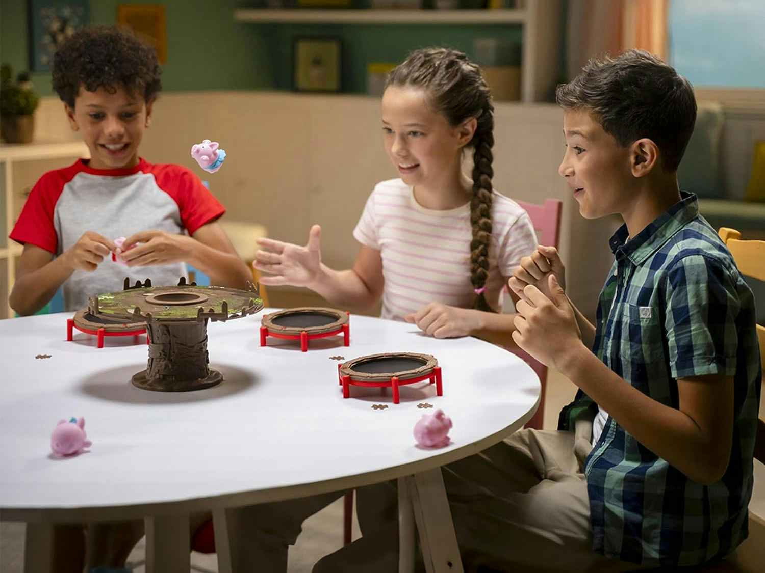 kids playing a game on a table